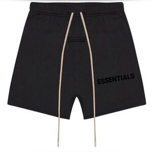 Essentials Fear of God Men's sweat shorts bottom jet black size small drawstring